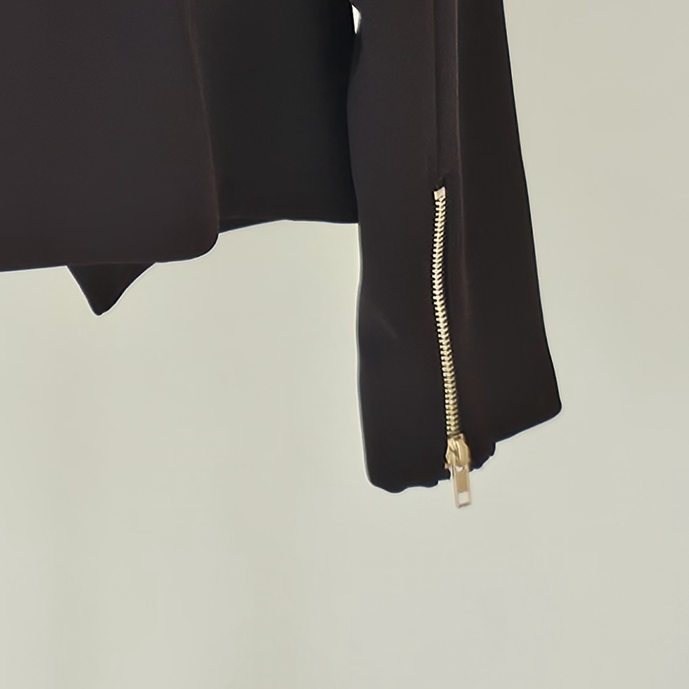 PHILOSOPHY size 8 black women's blazer with gold-toned zippers - Picture 8 of 8